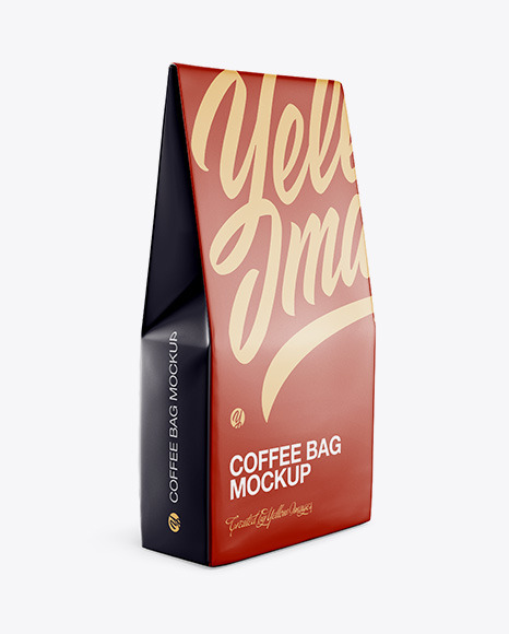 Matte Metallic Bag Mockup Half Side View In Bag Sack Mockups On Yellow Images Object Mockups