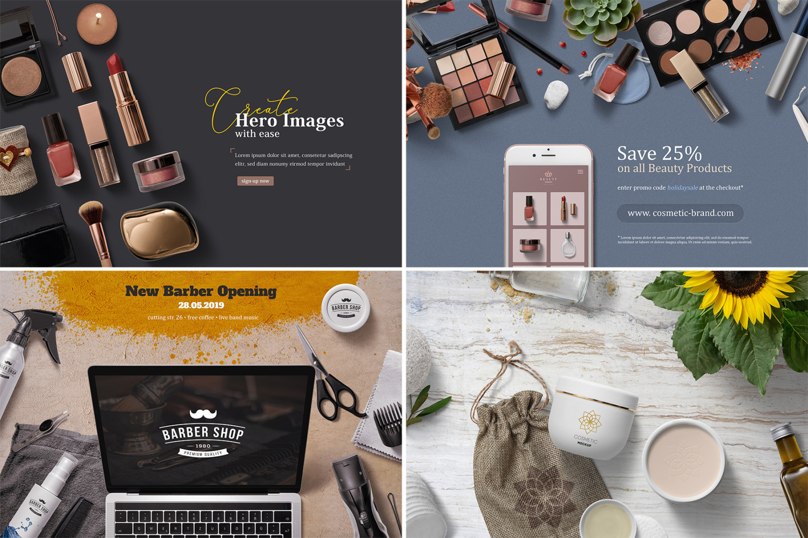 Download Beauty Cosmetics Scene Generator In Scene Generators On Yellow Images Creative Store PSD Mockup Templates