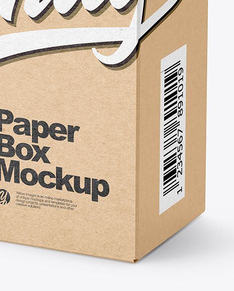 Kraft Paper Box Mockup PSD #1