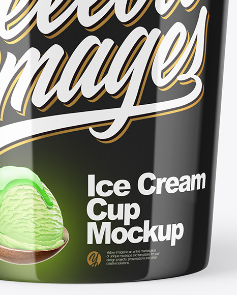 Glossy Ice Cream Cup Mockup PSD #1