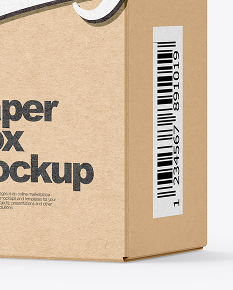 Kraft Paper Box Mockup PSD #1