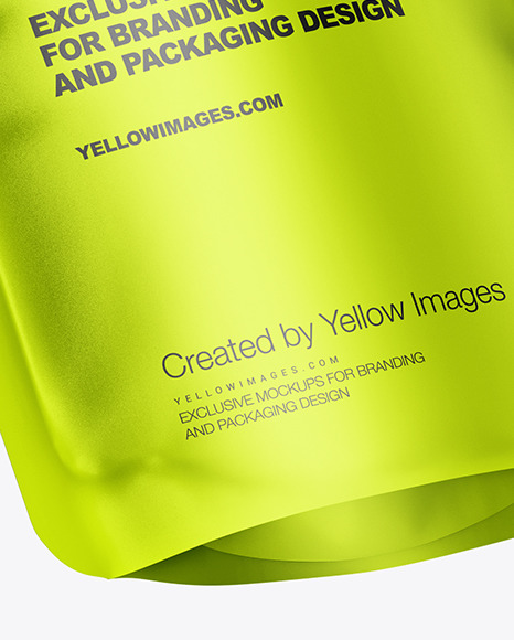 Download Metallized Doy Pack Mockup In Pouch Mockups On Yellow Images Object Mockups PSD Mockup Templates