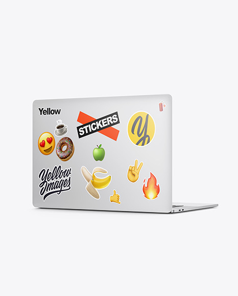 Laptop Backside Mockup In Device Mockups On Yellow Images Object Mockups