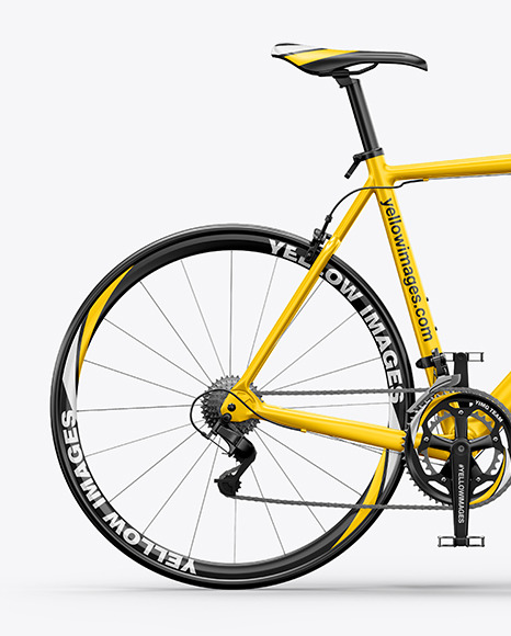 Road Universal Bicycle Mockup Right Side View In Vehicle Mockups On Yellow Images Object Mockups