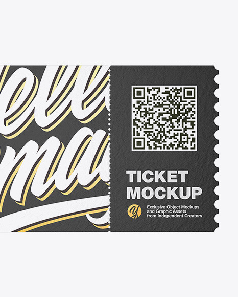 Download Paper Ticket Mockup In Stationery Mockups On Yellow Images Object Mockups