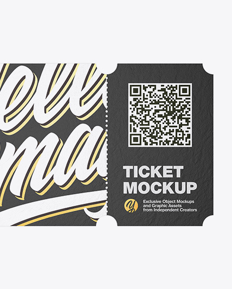 Paper Ticket Mockup PSD #6