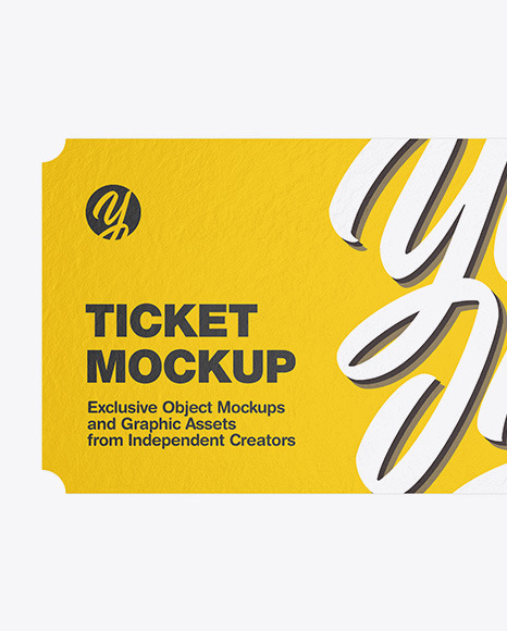 Paper Ticket Mockup PSD #7