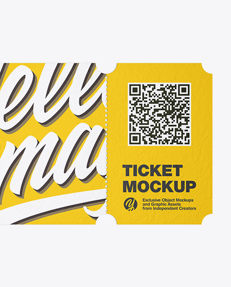 Paper Ticket Mockup PSD #5