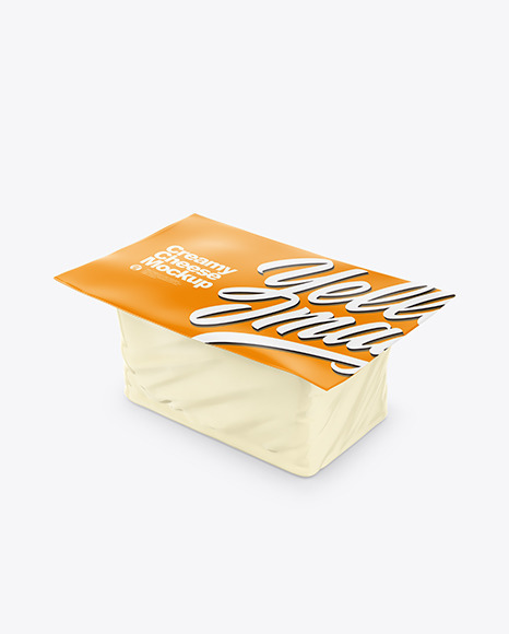 Download Cream Cheese Pack Mockup in Packaging Mockups on Yellow ...