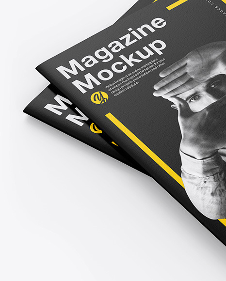 Two Textured A4 Magazines Mockup PSD #7