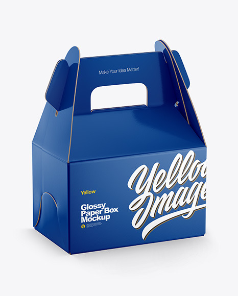 Glossy Paper Box Mockup In Box Mockups On Yellow Images Object Mockups