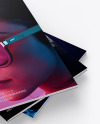 Three Matte A4 Magazines Mockup