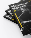 Three Matte A4 Magazines Mockup