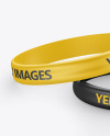Two Glossy Silicone Wristbands Mockup