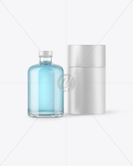 Gin Bottle w/ Paper Tube Mockup