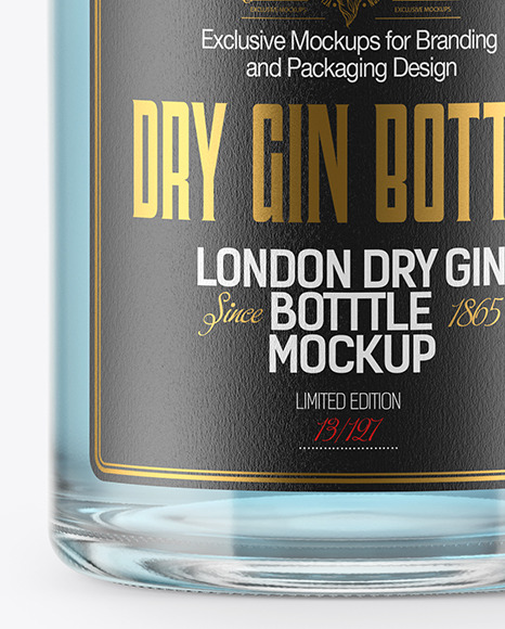 Gin Bottle w/ Paper Tube Mockup