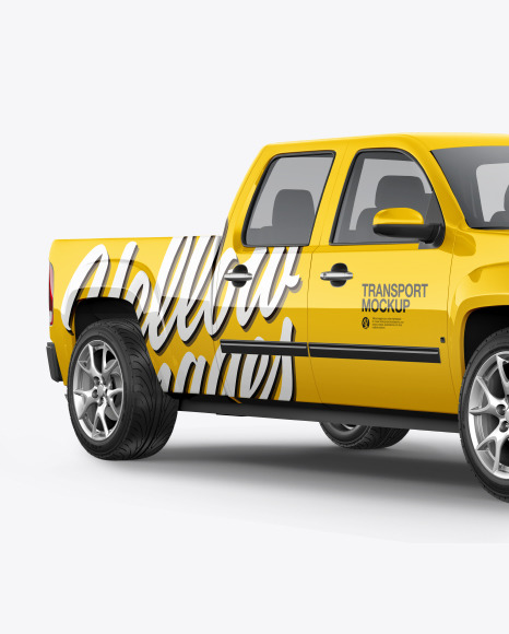 Download Free Full Size Pickup Truck Mockup Half Side View In Vehicle Mockups PSD Mockups