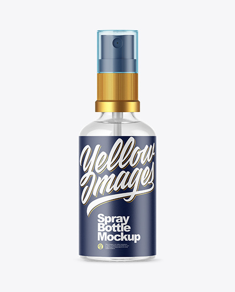 Clear Glass Spray Bottle Mockup PSD #2