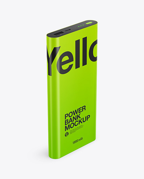 Download Glossy Power Bank Mockup Halfside View In Device Mockups On Yellow Images Object Mockups Yellowimages Mockups