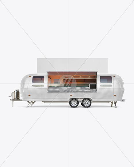 Download Opened Food Trailer W Signboard Mockup Side View In Vehicle Mockups On Yellow Images Object Mockups Yellowimages Mockups