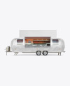 Opened Food Trailer w/ Signboard Mockup - Side View