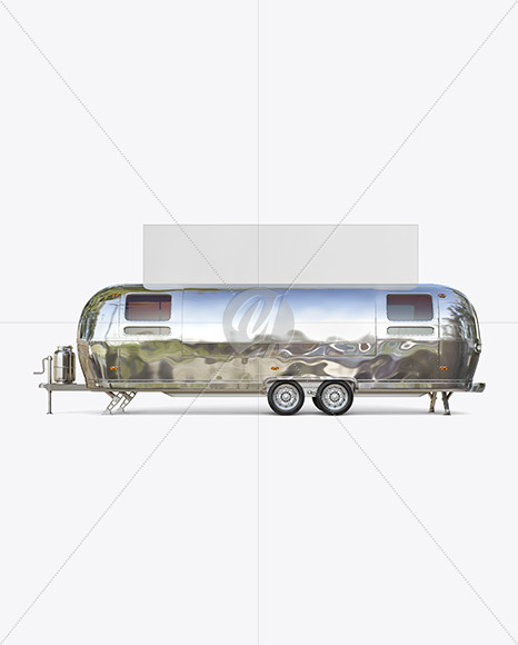 Download Metallic Food Trailer W Signboard Mockup Side View In Vehicle Mockups On Yellow Images Object Mockups Yellowimages Mockups