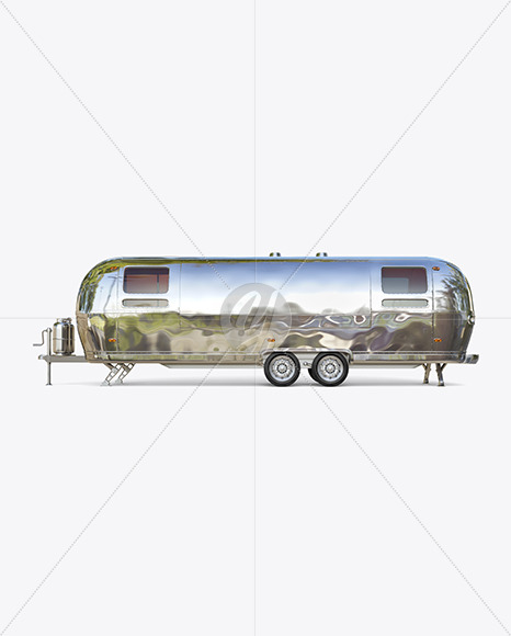 Download Metallic Food Trailer Mockup Side View In Vehicle Mockups On Yellow Images Object Mockups PSD Mockup Templates