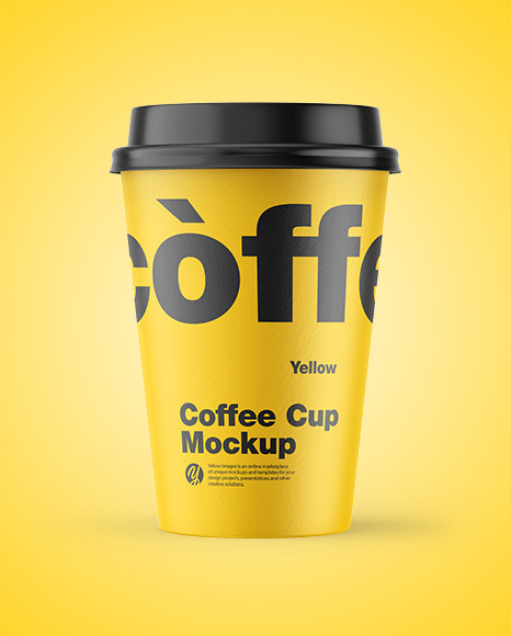 Download Paper Coffee Cup Mockup In Cup Bowl Mockups On Yellow Images Object Mockups