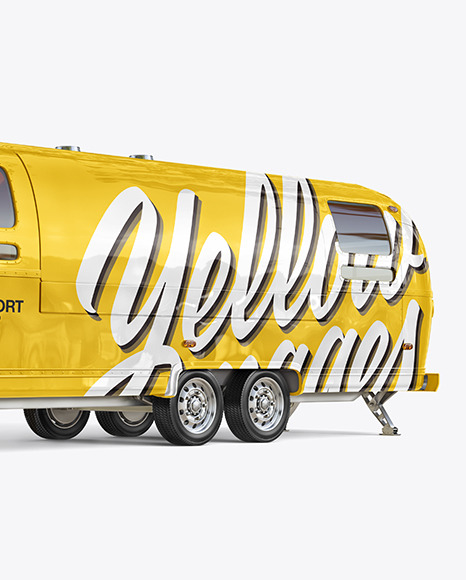 Download Food Trailer Mockup Half Side View In Vehicle Mockups On Yellow Images Object Mockups Yellowimages Mockups