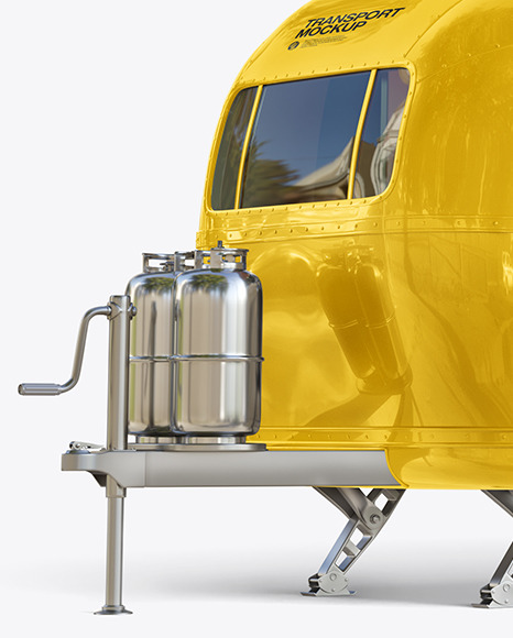 Download Food Trailer Mockup - Half Side View in Vehicle Mockups on Yellow Images Object Mockups