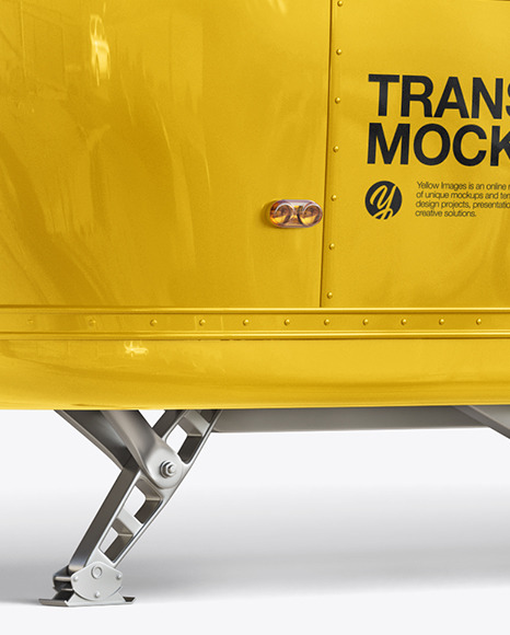 Download Food Trailer Mockup - Half Side View in Vehicle Mockups on Yellow Images Object Mockups