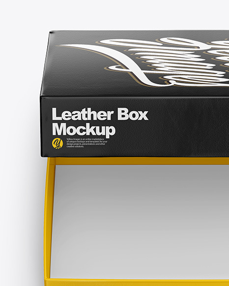 Download Leather Box Mockup In Box Mockups On Yellow Images Object Mockups PSD Mockup Templates