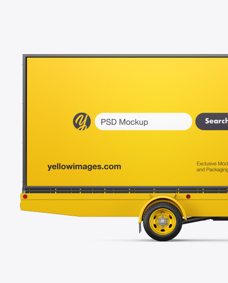 Download Mobile Billboard Mockup Side View In Vehicle Mockups On Yellow Images Object Mockups PSD Mockup Templates