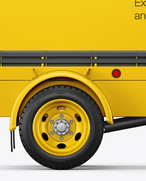 Download Mobile Billboard Mockup Side View In Vehicle Mockups On Yellow Images Object Mockups