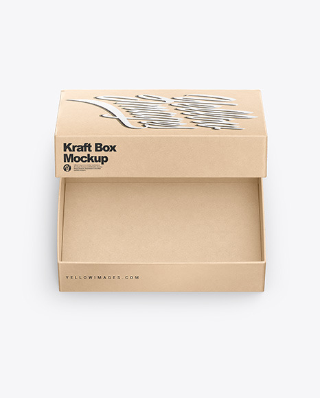 Kraft Box Mockup In Box Mockups On Yellow Images Object Mockups