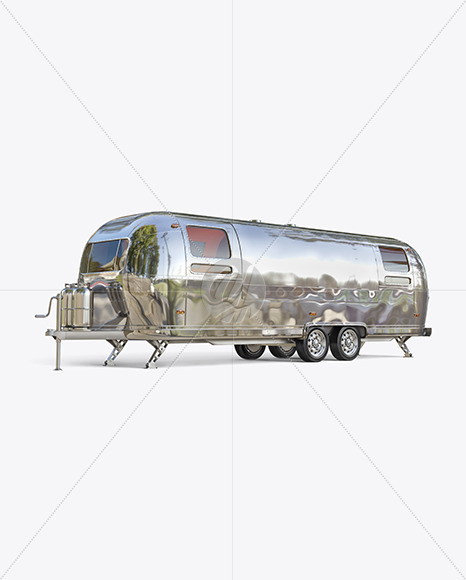 Download Metallic Food Trailer Mockup Half Side View In Vehicle Mockups On Yellow Images Object Mockups PSD Mockup Templates