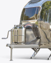 Metallic Food Trailer Mockup - Half Side View