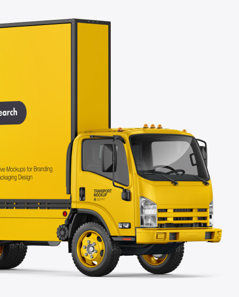 Download Mobile Billboard Mockup Front View In Vehicle Mockups On Yellow Images Object Mockups