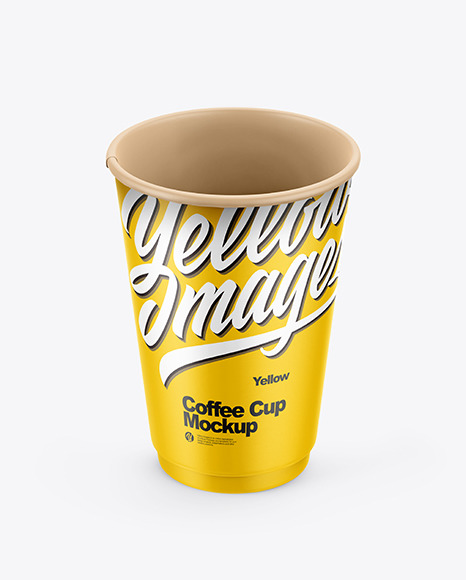 Download Paper Coffee Cup Mockup In Cup Bowl Mockups On Yellow Images Object Mockups PSD Mockup Templates