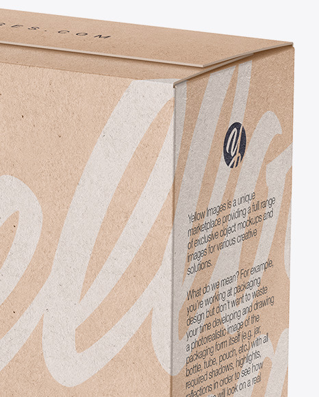 Kraft Box Mockup   Half Side View PSD #3