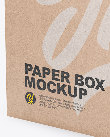 Kraft Box Mockup   Half Side View PSD #4