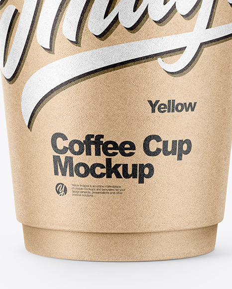 Download Kraft Paper Coffee Cup Mockup In Cup Bowl Mockups On Yellow Images Object Mockups PSD Mockup Templates