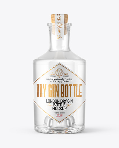 Download Dry Gin Bottle With Cork Mockup In Bottle Mockups On Yellow Images Object Mockups PSD Mockup Templates