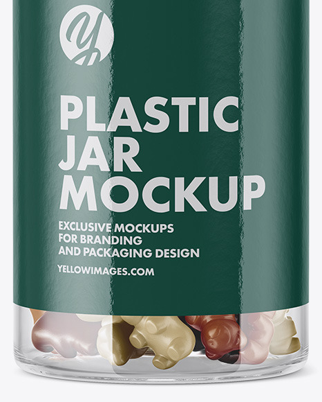 Download Gummy Bears Plastic Jar Mockup in Jar Mockups on Yellow ...