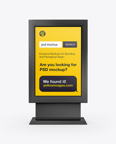 Download Led Light Box Mockup In Outdoor Advertising Mockups On Yellow Images Object Mockups