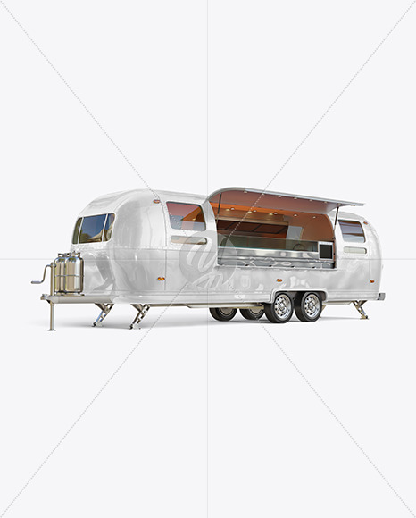 Download Opened Food Trailer Mockup Half Side View In Vehicle Mockups On Yellow Images Object Mockups PSD Mockup Templates