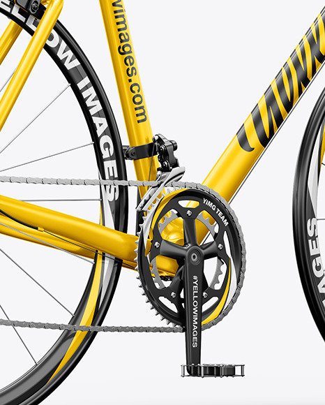 Download Road Universal Bicycle Mockup Back Half Side View In Vehicle Mockups On Yellow Images Object Mockups