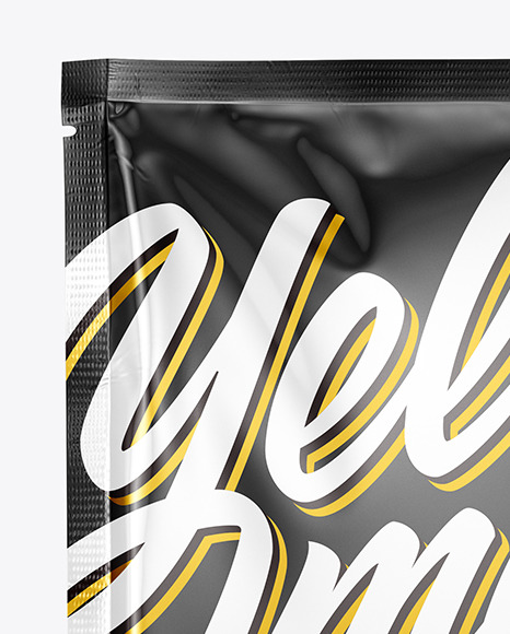 Glossy Sachet Mockup PSD #2