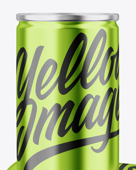 Two Glossy Metallic Cans Mockup PSD #1