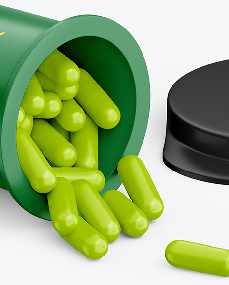 Matte Pills Bottle Mockup In Bottle Mockups On Yellow Images Object Mockups